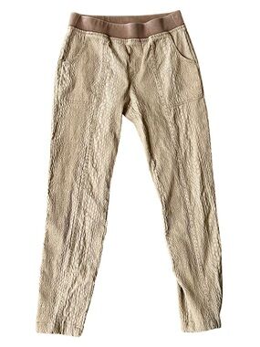 Soft Surroundings Textured Pull-On Ankle Pants Beige/Taupe | Size Small